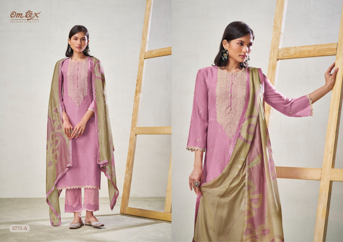 Rose Omtex Silk Pant Style Suits