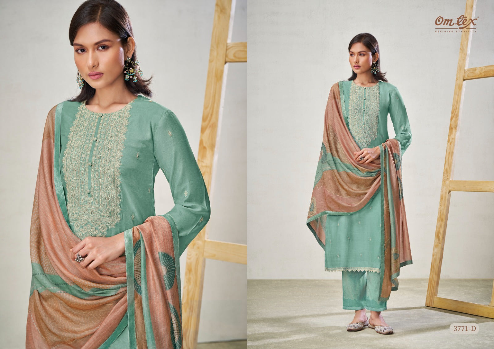Rose Omtex Silk Pant Style Suits