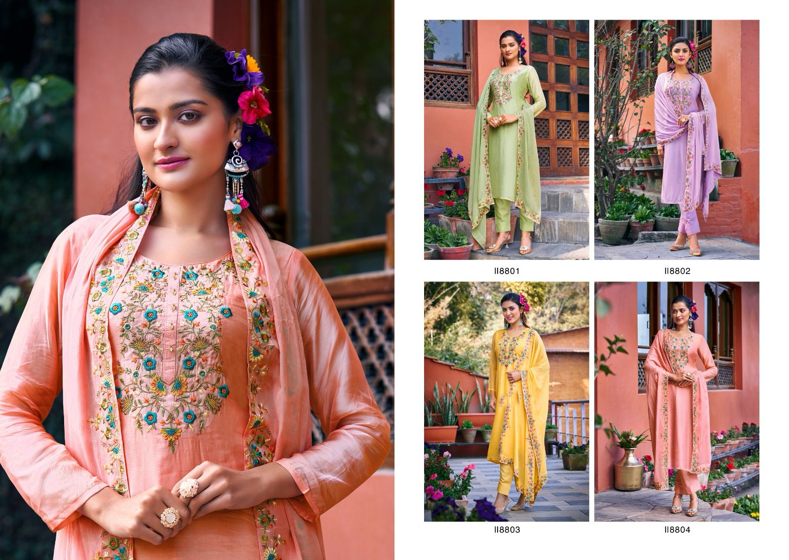 Rose Rupali Viscose Pant Style Suits