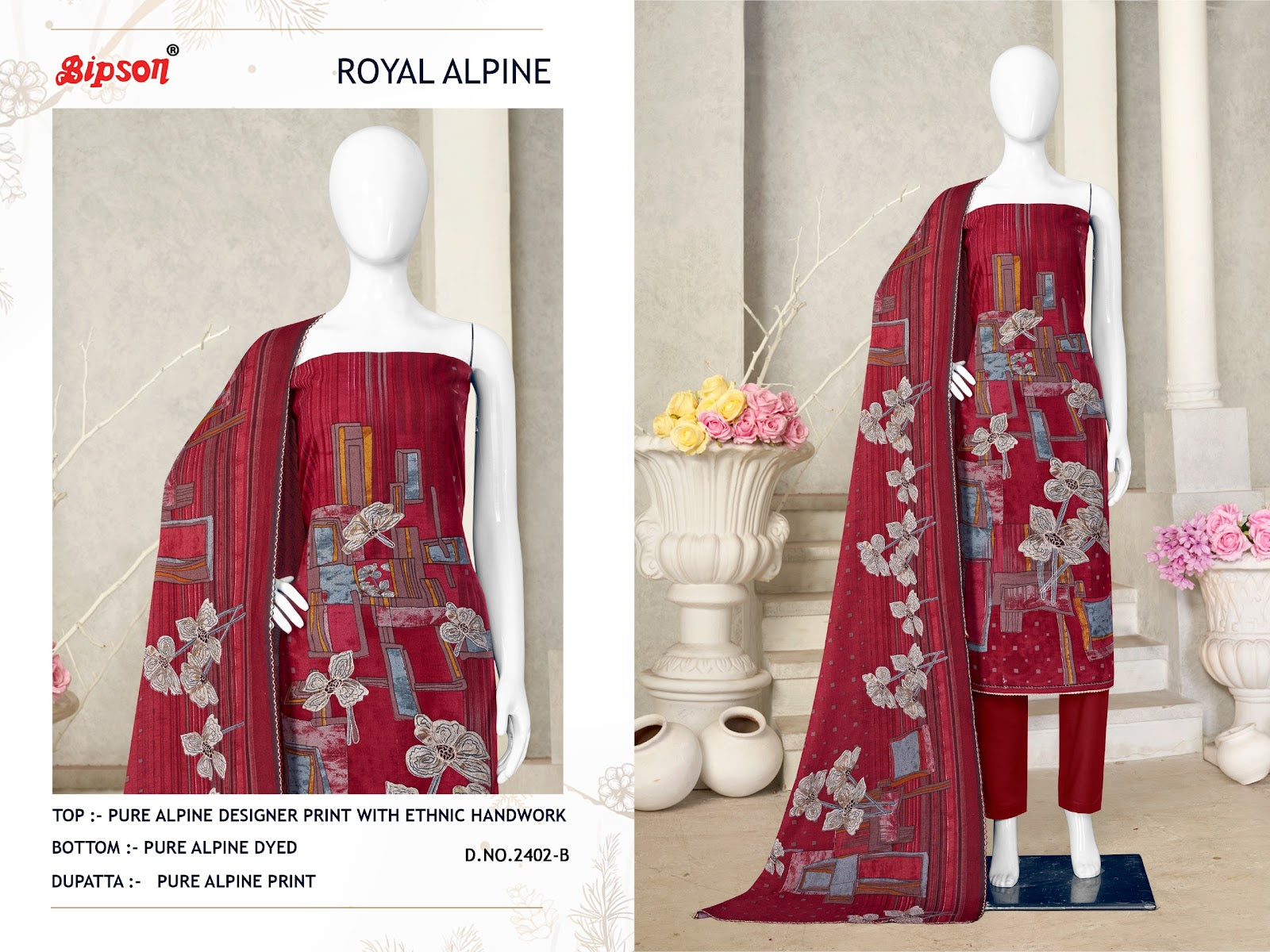 Royal Alpine 2402 Bipson Prints Pant Style Suits