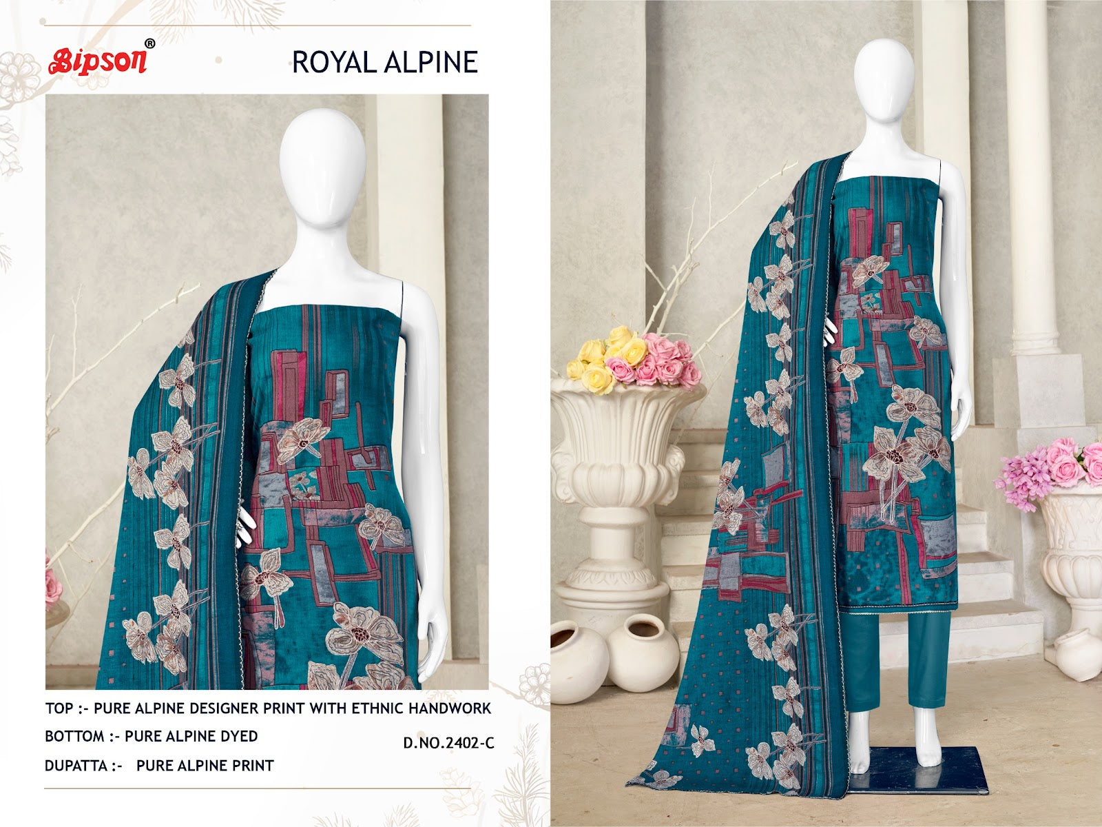Royal Alpine 2402 Bipson Prints Pant Style Suits