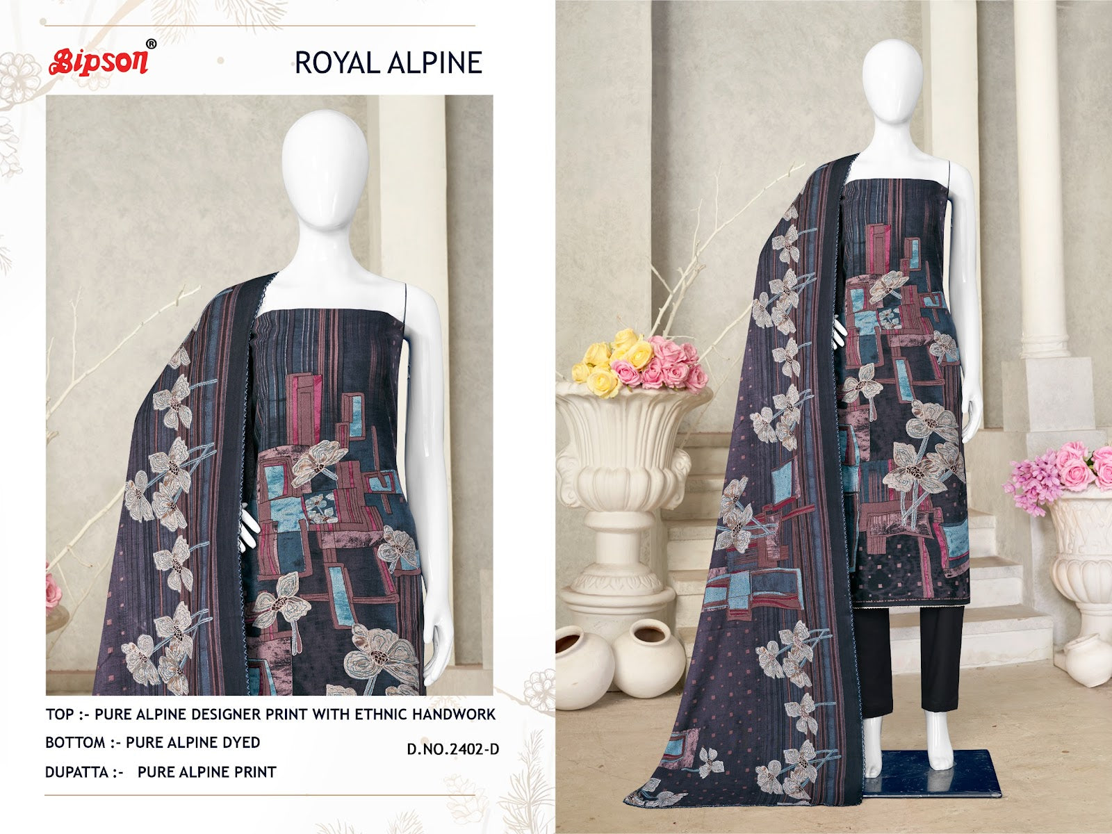 Royal Alpine 2402 Bipson Prints Pant Style Suits