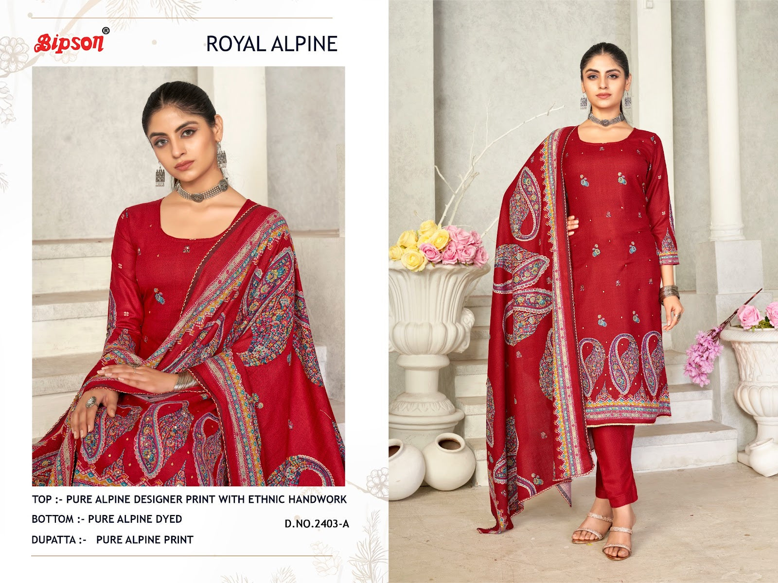 Royal Alpine 2403 Bipson Prints Pant Style Suits