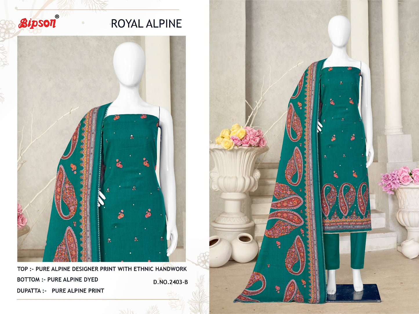 Royal Alpine 2403 Bipson Prints Pant Style Suits