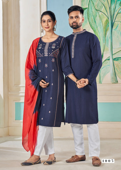 Royal Couple Vol 13 Banwery Viscose Womens Mens Combo Set