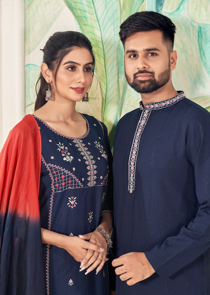 Royal Couple Vol 13 Banwery Viscose Womens Mens Combo Set