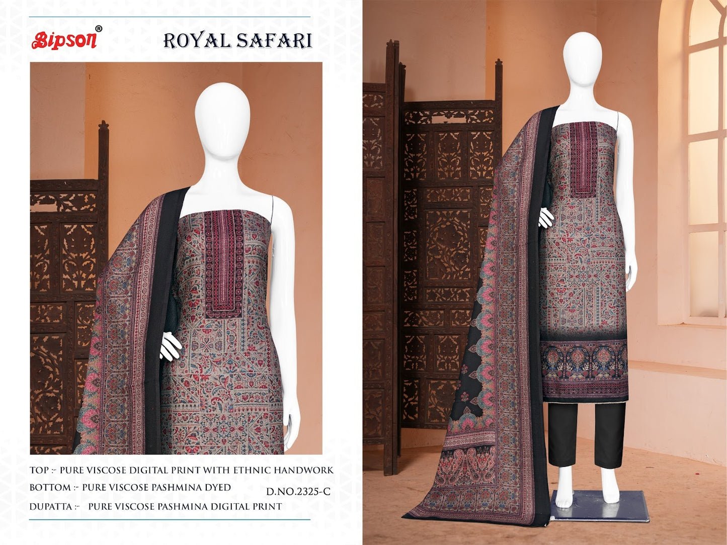Royal Safari 2325 Bipson Prints Pashmina Suits