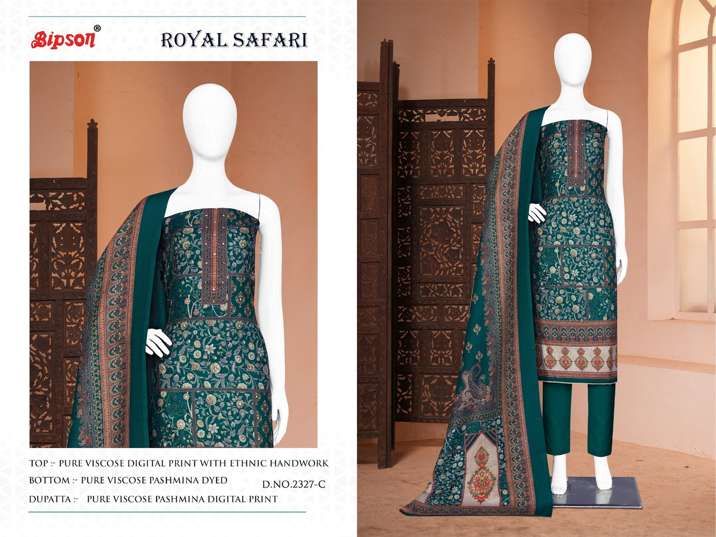 Royal Safari 2327 Bipson Prints Pashmina Suits