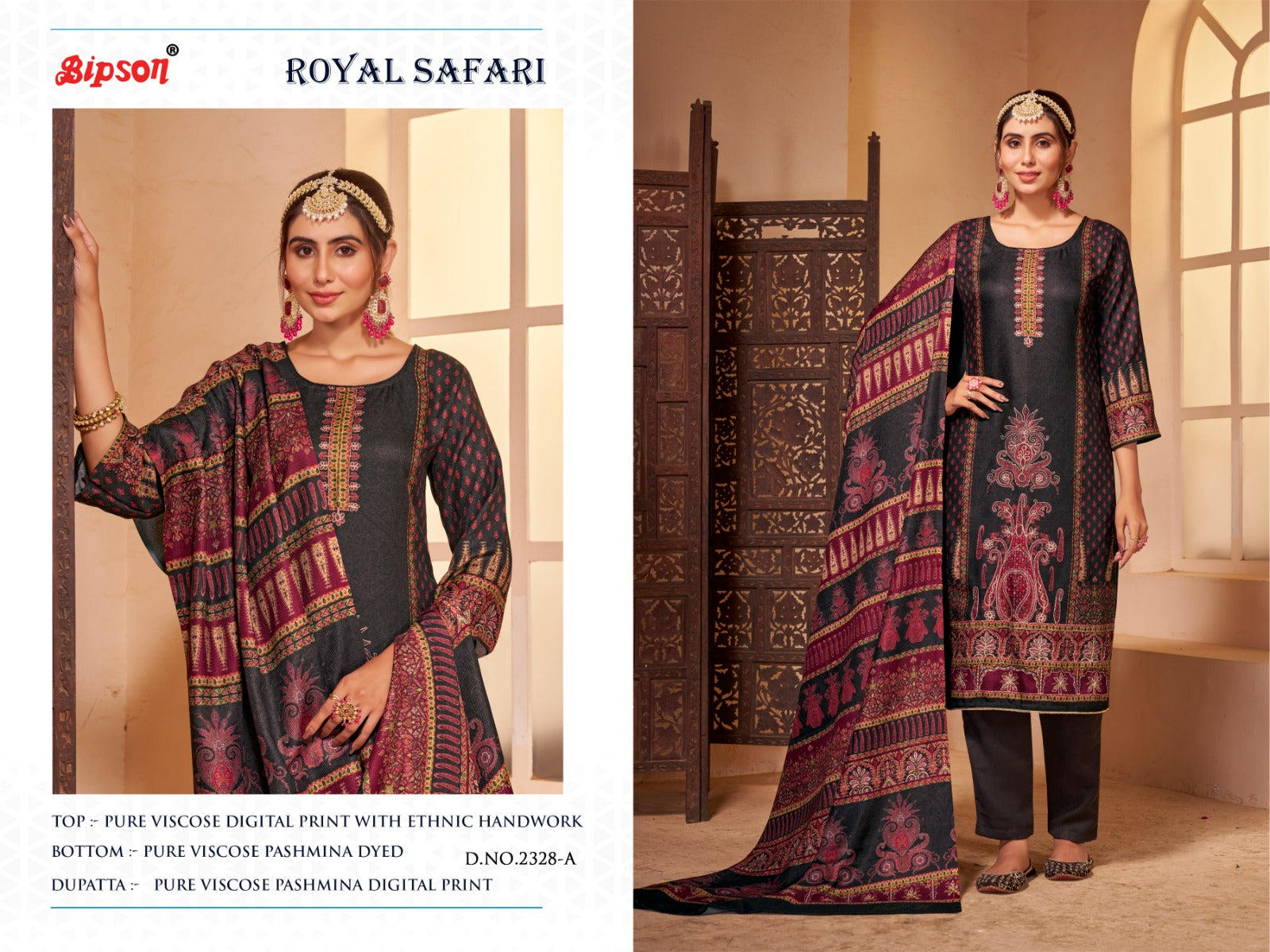 Royal Safari 2328 Bipson Prints Pashmina Suits