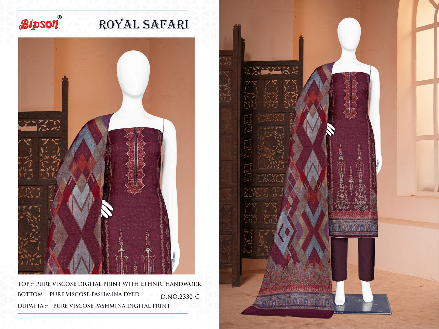 Royal Safari 2329 Bipson Prints Pashmina Suits