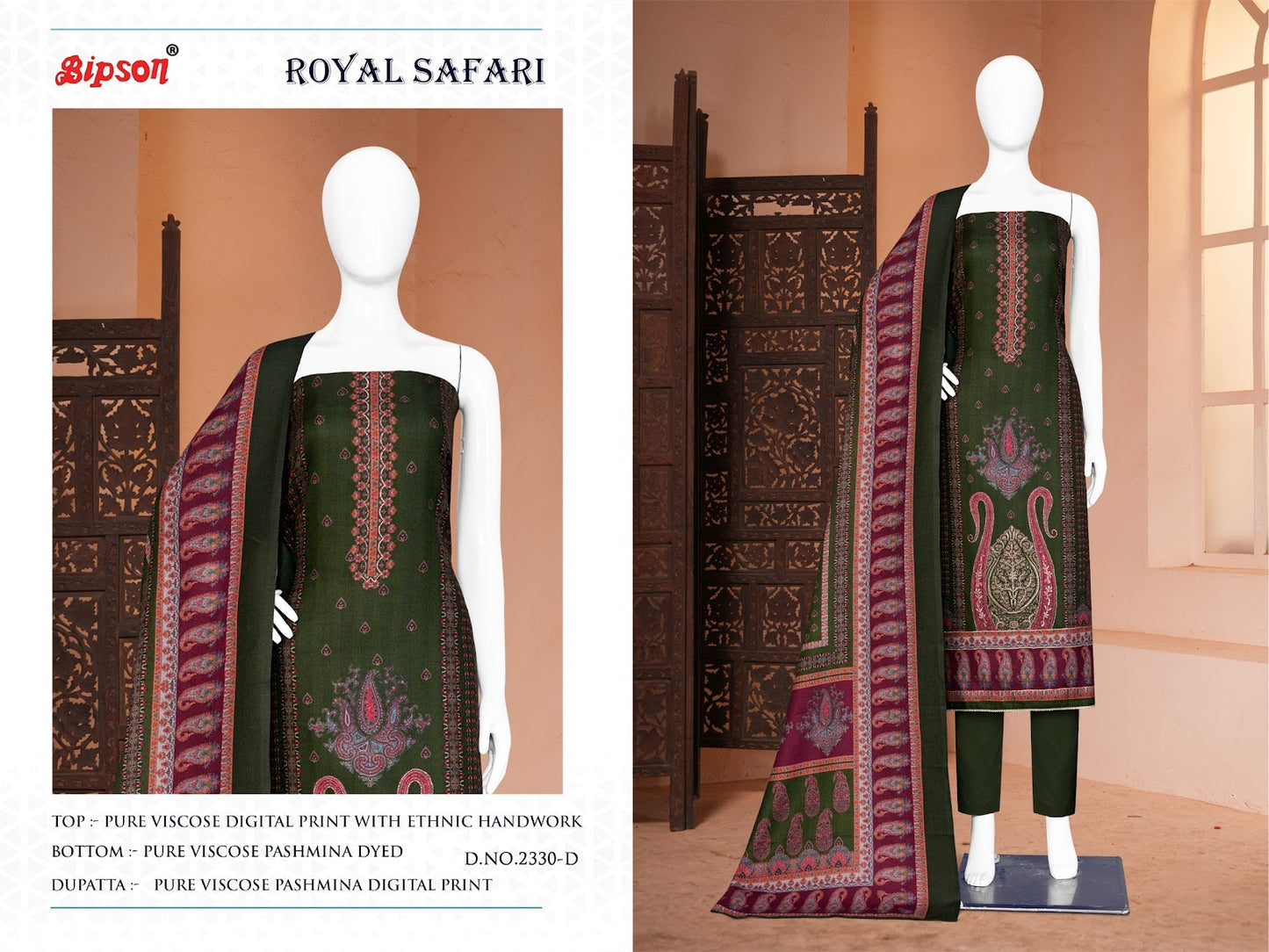 Royal Safari 2330 Bipson Prints Pashmina Suits