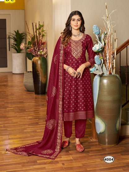 Royal Touch Vol 4 Blue Hills Rayon 14Kg Readymade Pant Style Suits