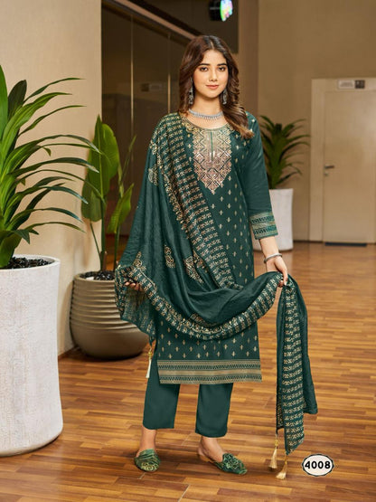 Royal Touch Vol 4 Blue Hills Rayon 14Kg Readymade Pant Style Suits