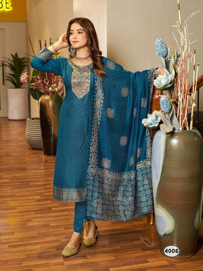 Royal Touch Vol 4 Blue Hills Rayon 14Kg Readymade Pant Style Suits