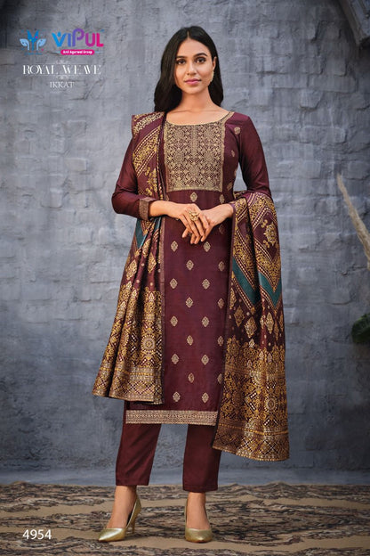 Royal Weave Ikkat Vipul Soft Silk Pant Style Suits