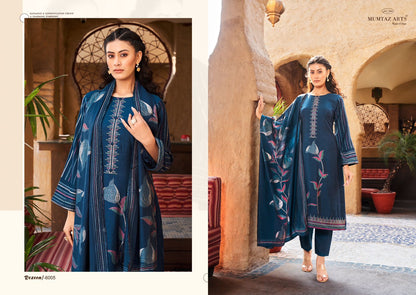Rozeen Mumtaz Arts Viscose Muslin Pant Style Suits