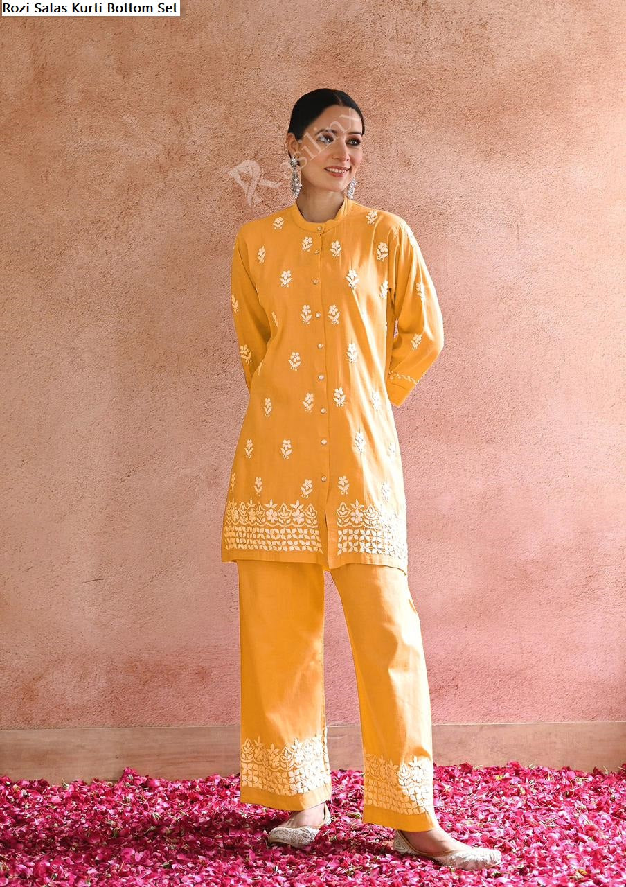 Rozi Salas Rayon Kurti Bottom Set
