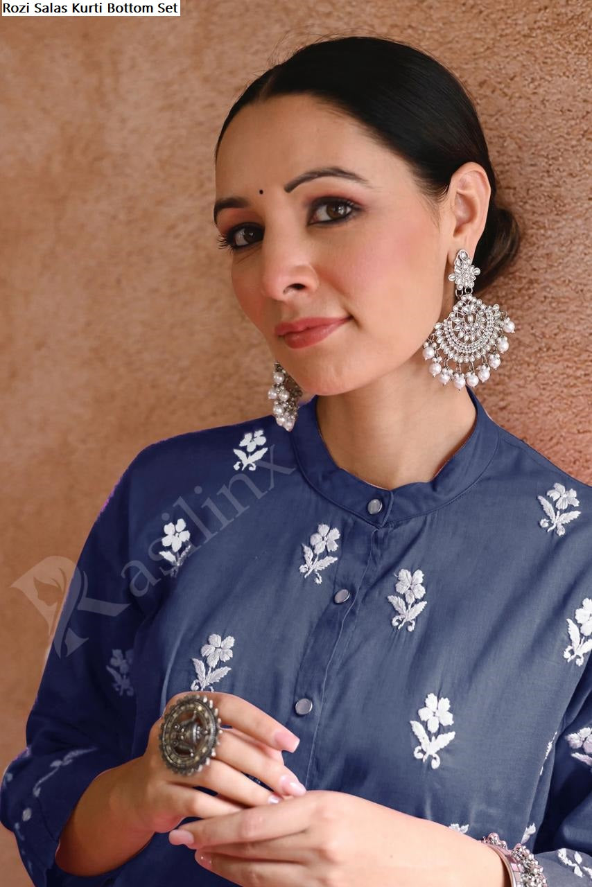 Rozi Salas Rayon Kurti Bottom Set