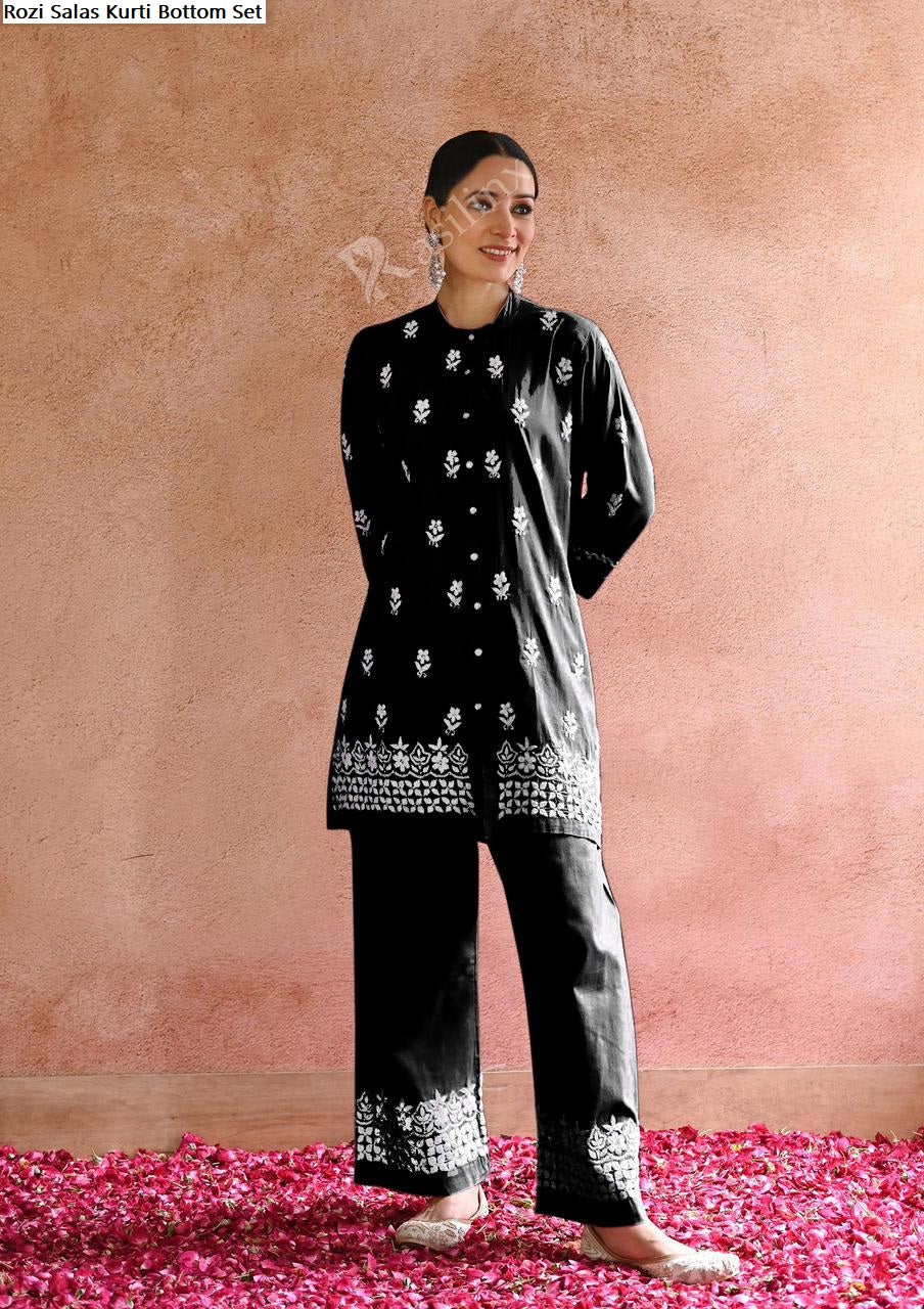 Rozi Salas Rayon Kurti Bottom Set