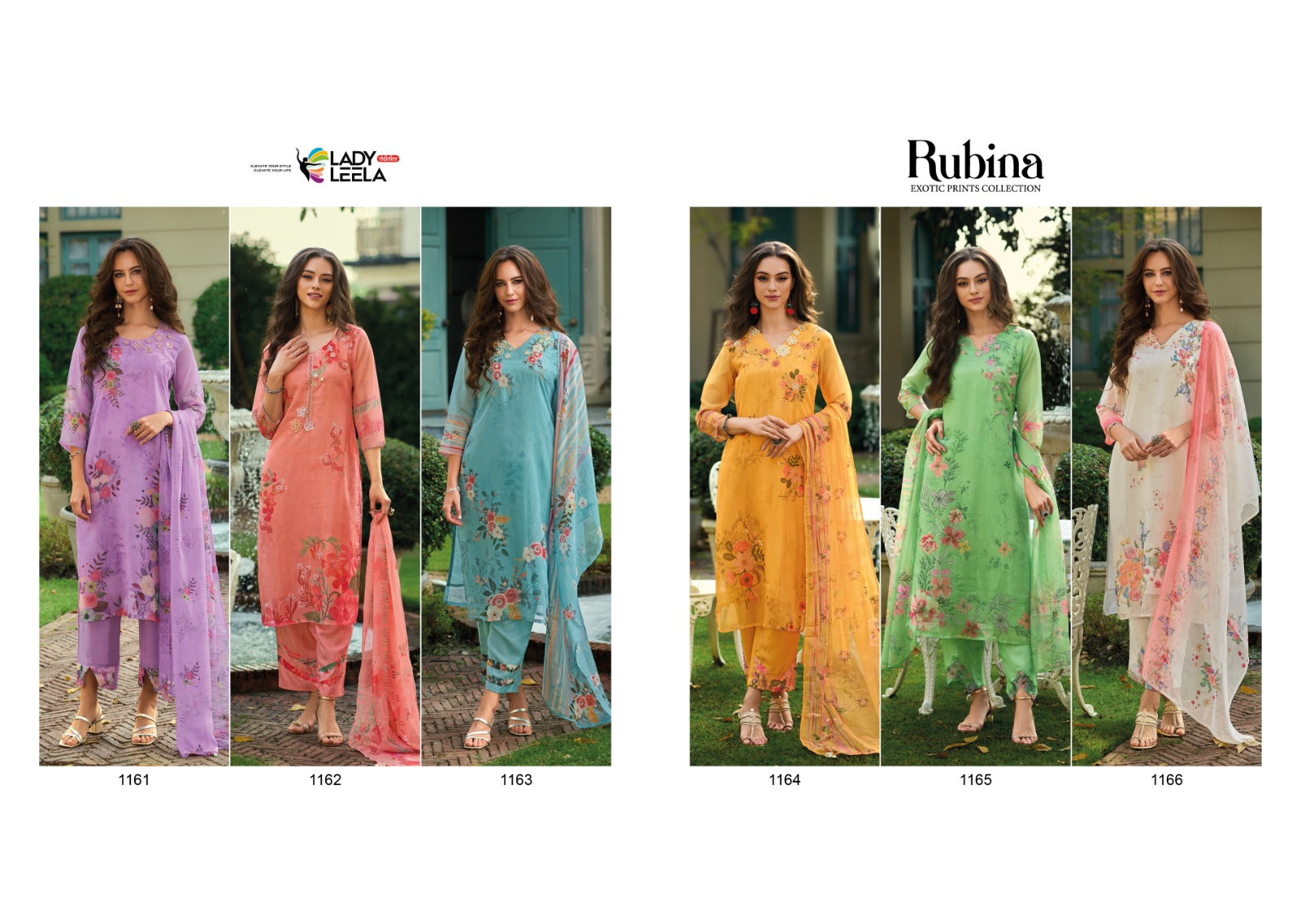 Rubina Ladyleela Organza Readymade Pant Style Suits