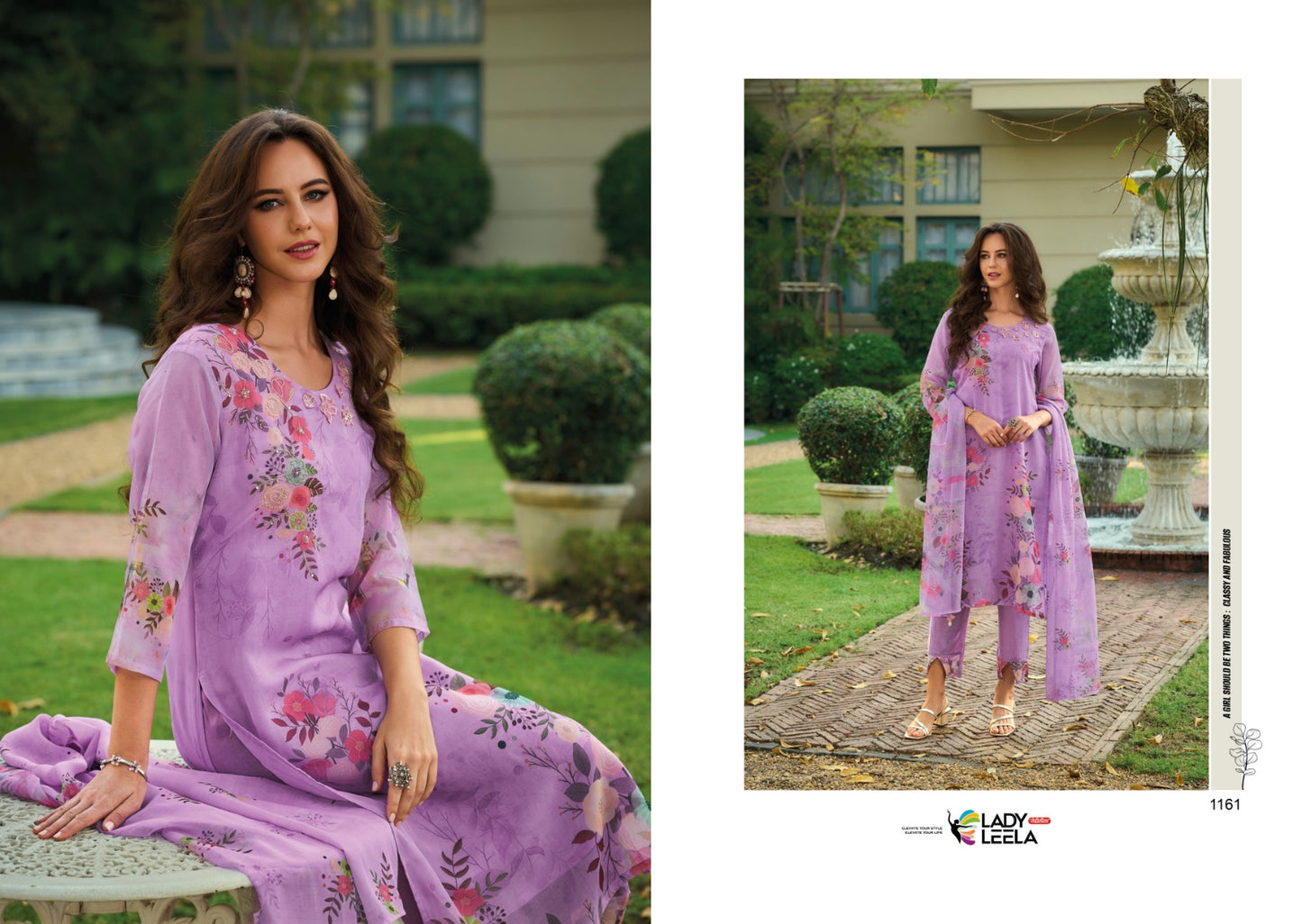 Rubina Ladyleela Organza Readymade Pant Style Suits