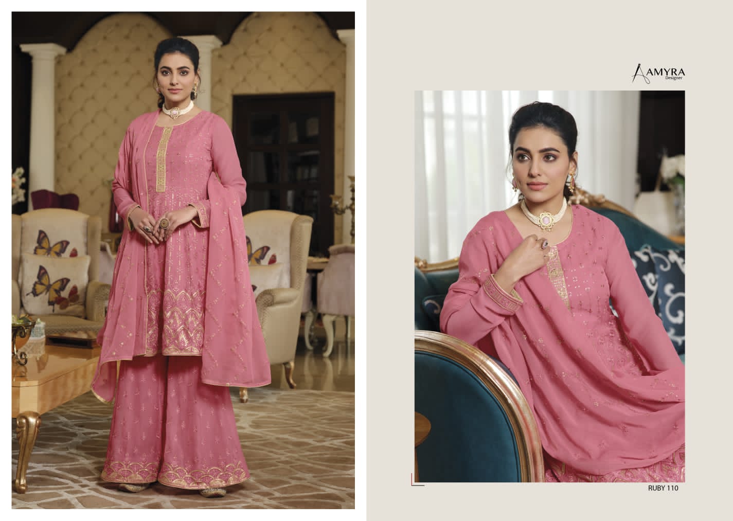 Ruby Vol 3 Amyra Designer Georgette Sharara Style Suits