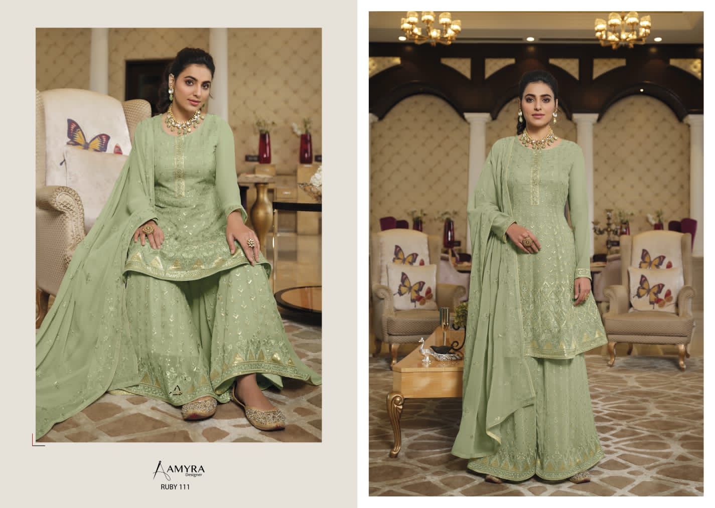 Ruby Vol 3 Amyra Designer Georgette Sharara Style Suits