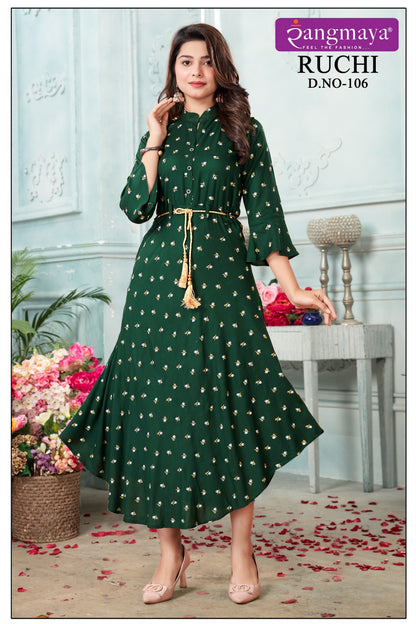 Ruchi Rangmaya Rayon Anarkali Kurtis