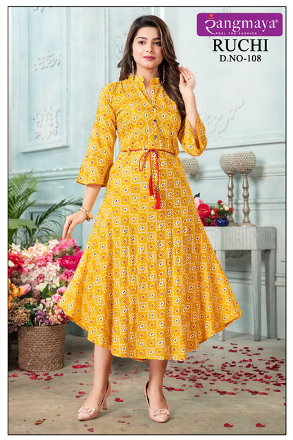 Ruchi Rangmaya Rayon Anarkali Kurtis