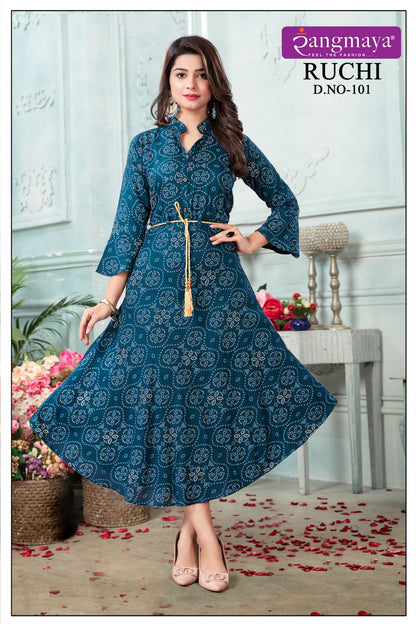Ruchi Rangmaya Rayon Anarkali Kurtis