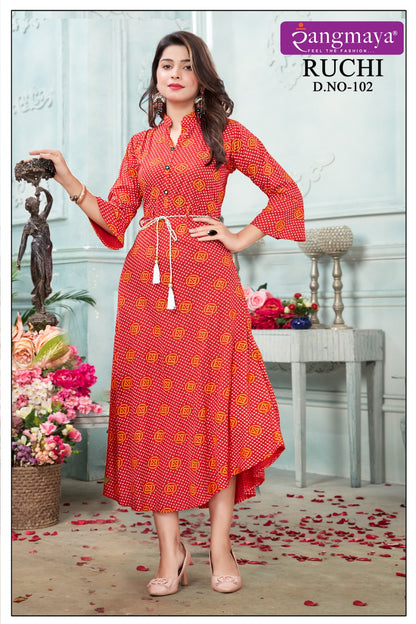 Ruchi Rangmaya Rayon Anarkali Kurtis