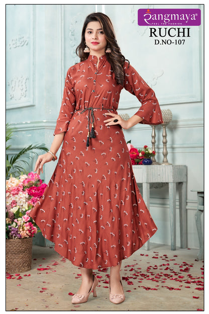 Ruchi Rangmaya Rayon Anarkali Kurtis