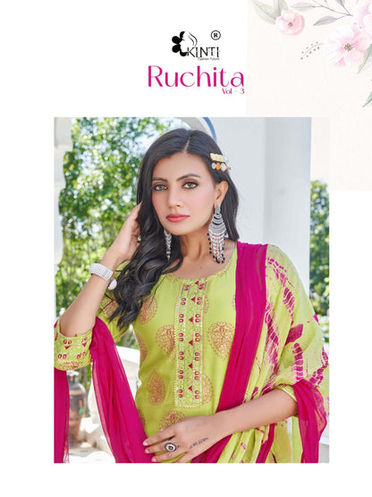 Ruchita Vol 3 Kinti Rayon Readymade Plazzo Style Suits