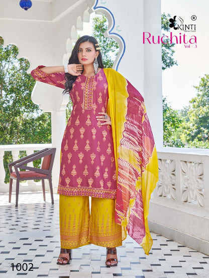 Ruchita Vol 3 Kinti Rayon Readymade Plazzo Style Suits