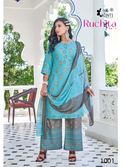 Ruchita Vol 3 Kinti Rayon Readymade Plazzo Style Suits