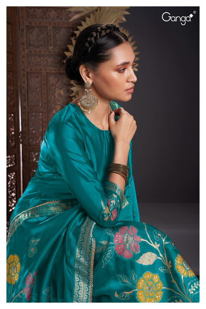 Rue 2082 Ganga Silk Plazzo Style Suits