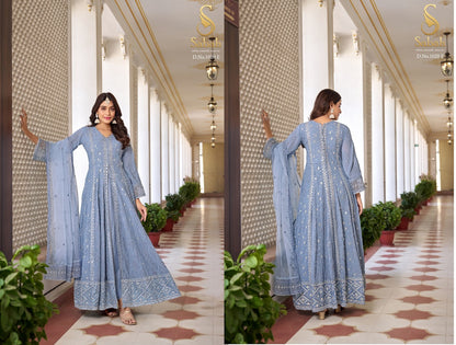 Ruhani Sabah Fox Georgette Anarkali Salwar Suits