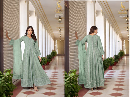 Ruhani Sabah Fox Georgette Anarkali Salwar Suits