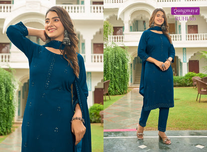 Ruhi Rangmaya Rayon Readymade Pant Style Suits