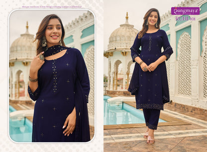 Ruhi Rangmaya Rayon Readymade Pant Style Suits