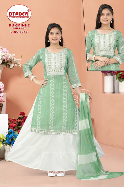 Rukmini Vol 2-8316 Dt Devi Silk Girls Readymade Skirt Style Suits