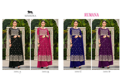 Rumana Senhora Fox Georgette Readymade Plazzo Style Suits