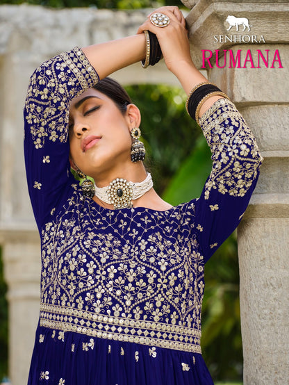 Rumana Senhora Fox Georgette Readymade Plazzo Style Suits