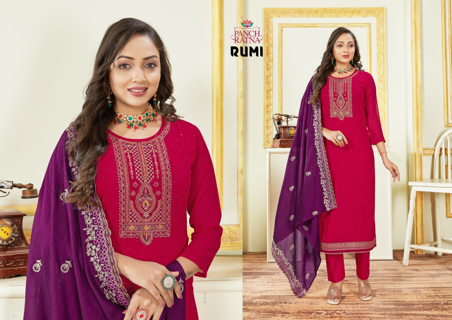 Rumi Panch Ratna Georgette Pant Style Suits