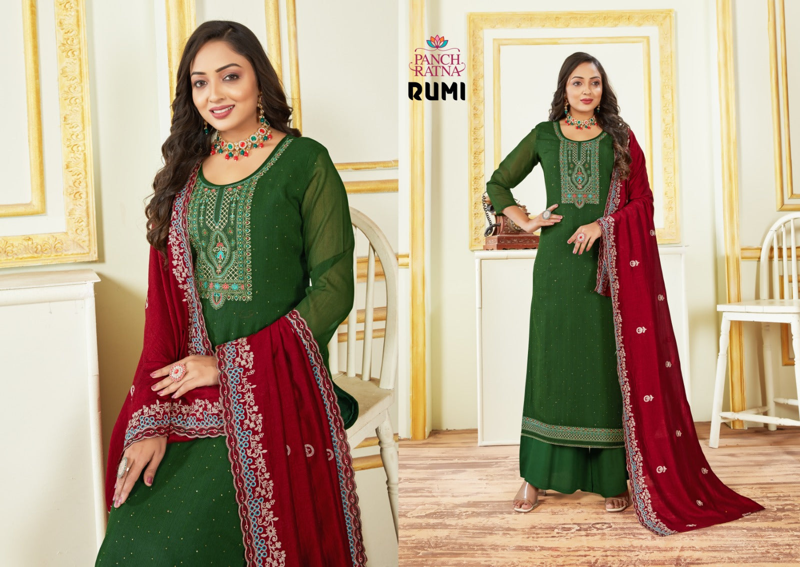Rumi Panch Ratna Georgette Pant Style Suits
