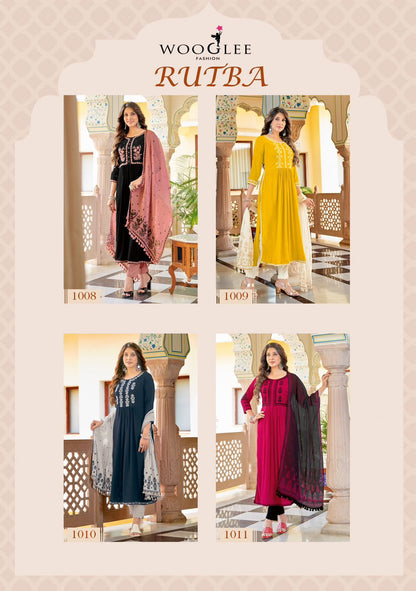 Rutba Wooglee Rayon Readymade Pant Style Suits