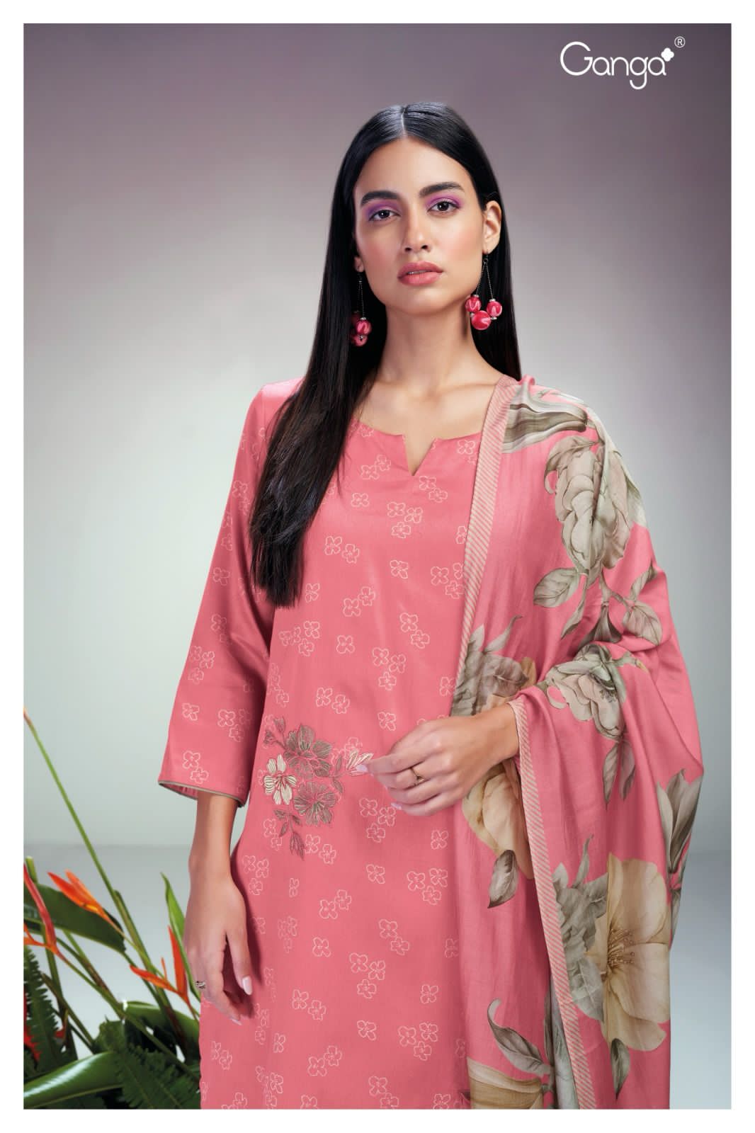 Ganga Fashion VALERIA 2083 Pashmina SIlk with Digital Printed Fancy Dress  Material collection at best rate
