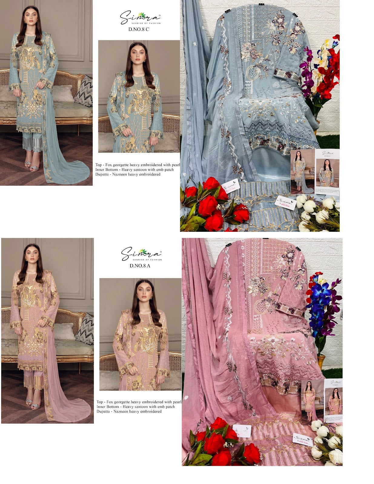 S-08 Simra Georgette Pakistani Salwar Suits