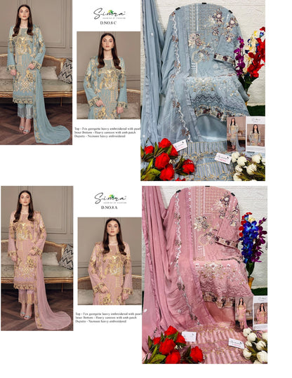 S-08 Simra Georgette Pakistani Salwar Suits