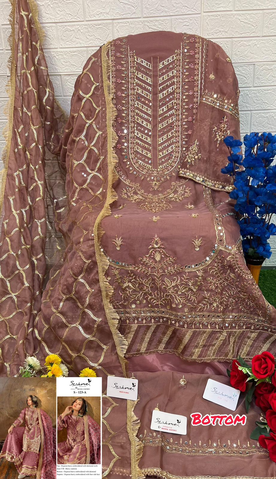 S-123 Serine Organza Pakistani Salwar Suits